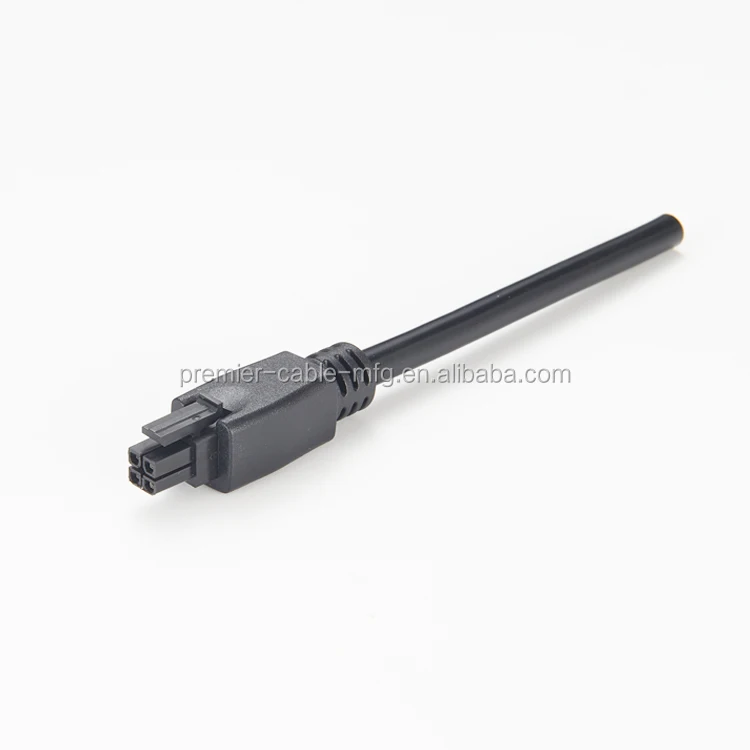 Micro-fit 3.0-to-Micro-Fit 3.0 Off-the-Shelf (OTS) Overmolded Cable Assembly, Dual Row, 5.0m Length, 4 Circuits, Black details