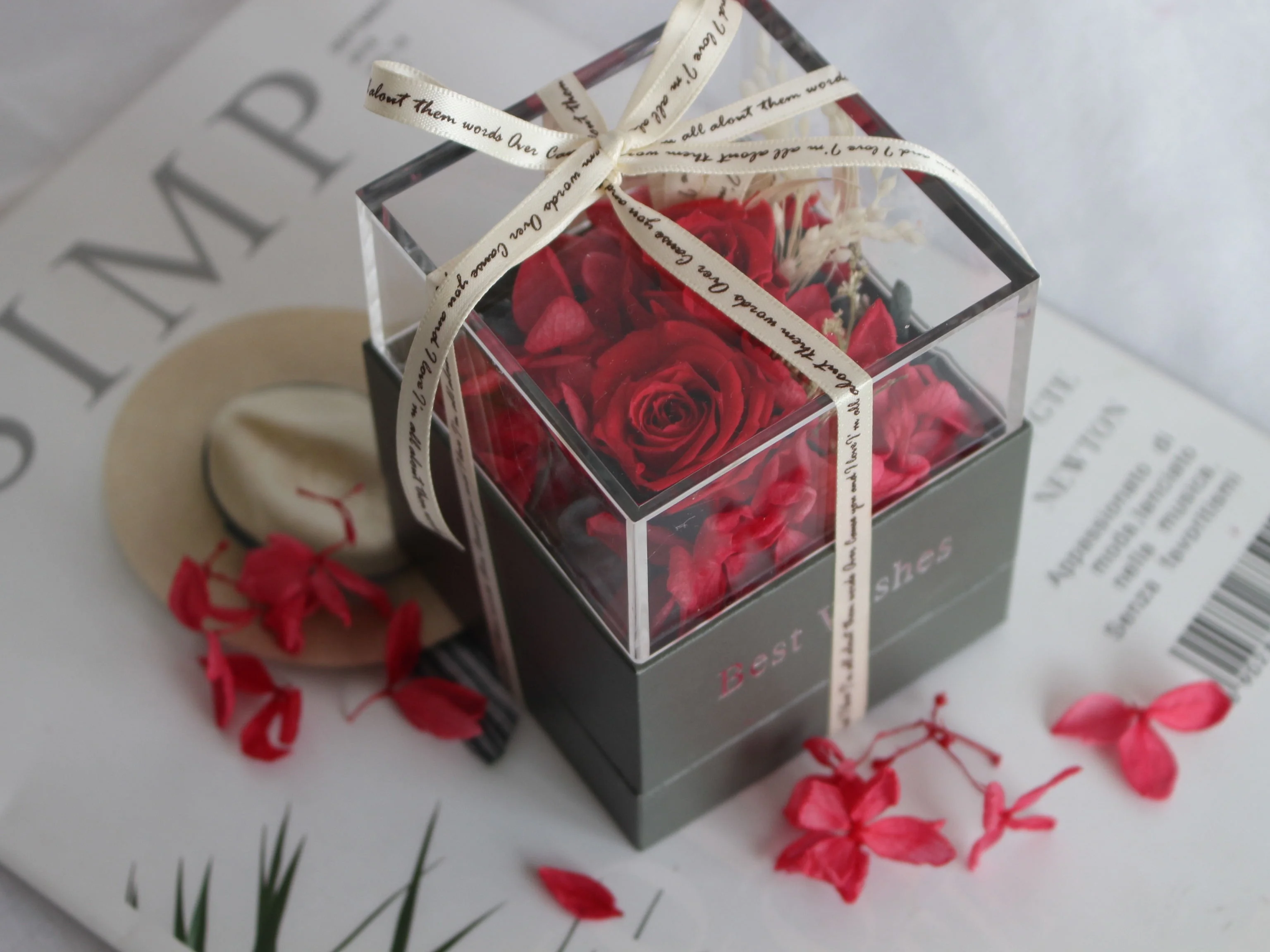 2019 New Design Red Preserved Flower Rose Jewelry Box For Valentines ...