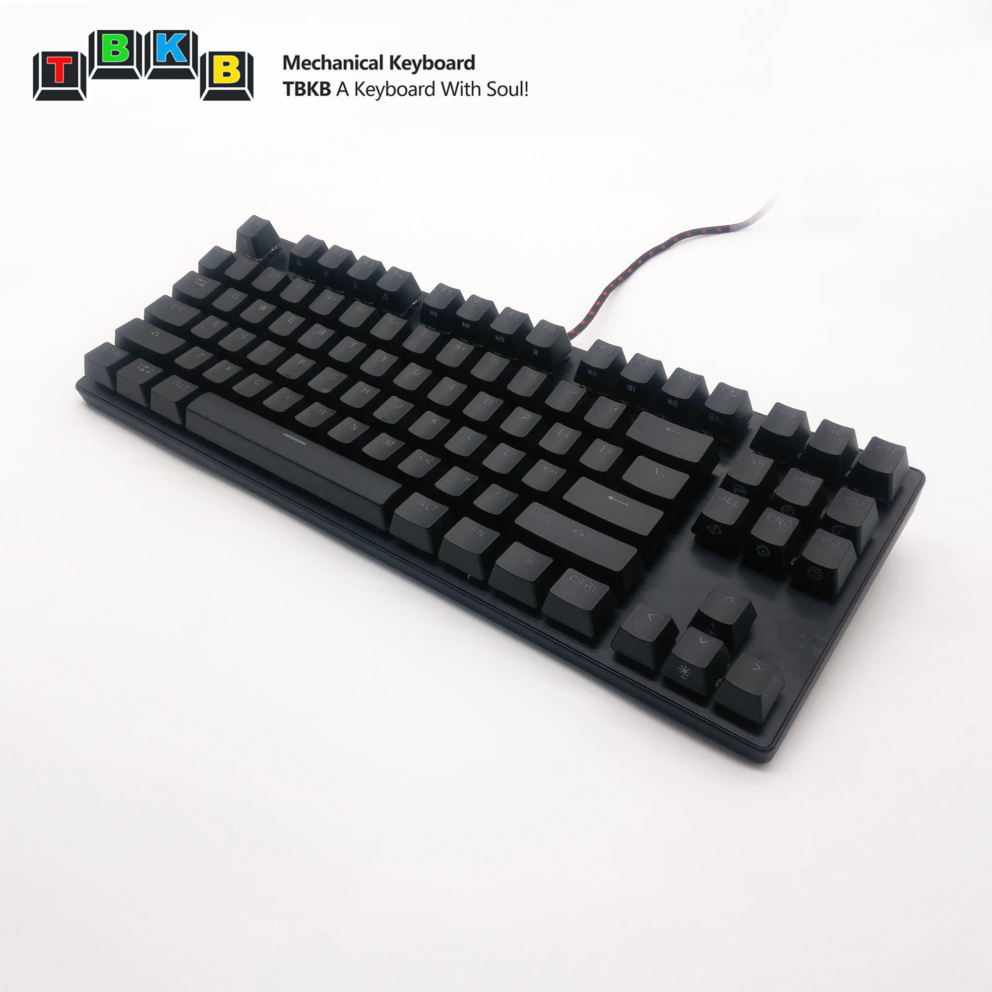 tbkb 87 键金属表面 rgb 背光 pbt 键帽机械键盘 