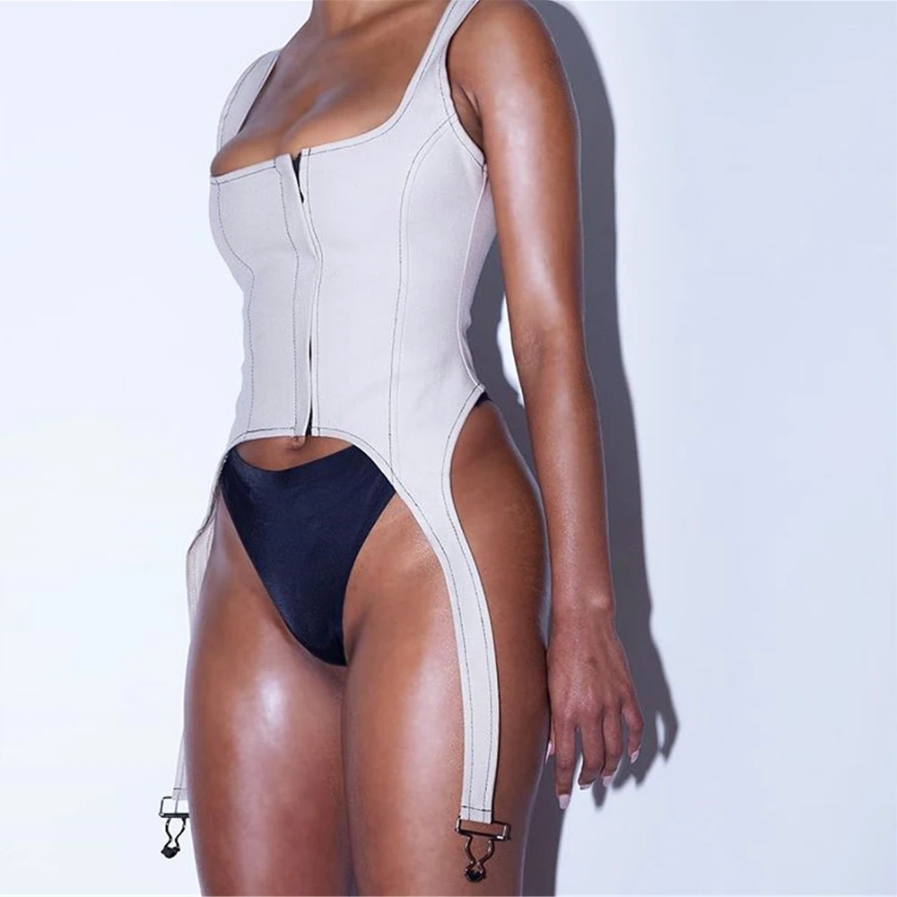 
8124 Women Sexy demin tops square neck feminino casual white tops for women tank top WhiteJeans 