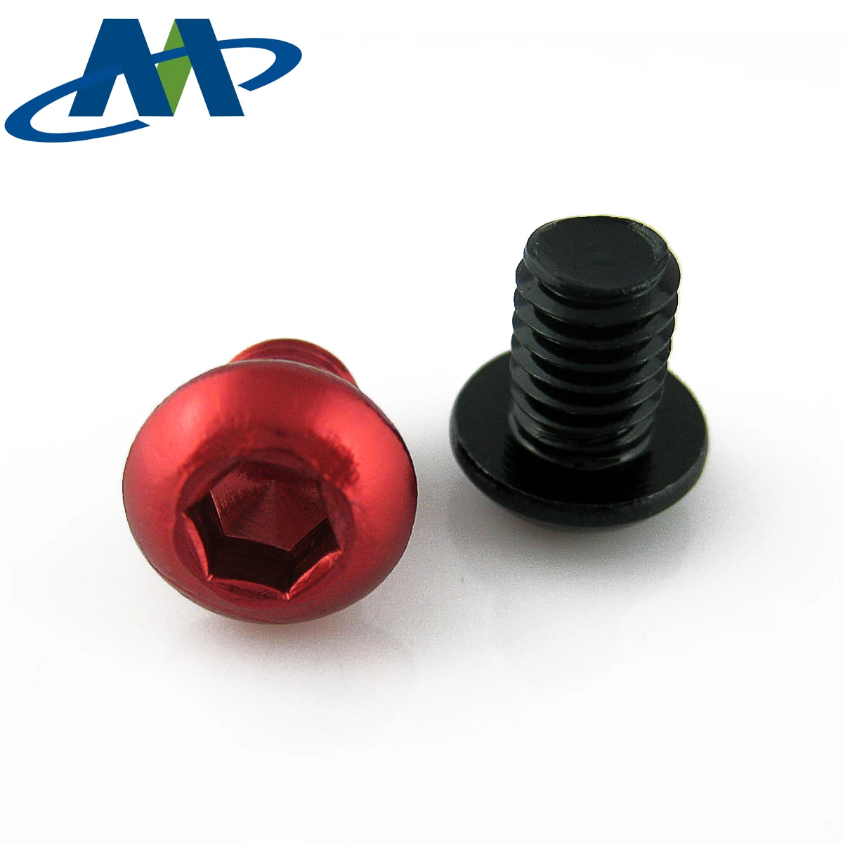 red anodised M6 x 25 mm button head socket cap bolt