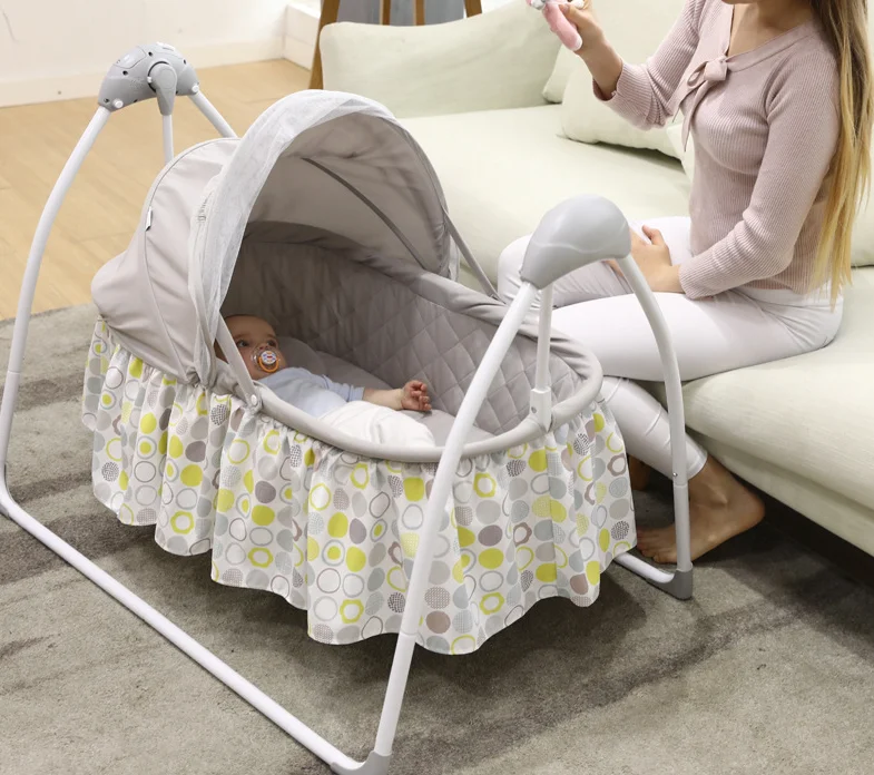 婴儿摇椅电动婴儿摇篮遥控摇篮摇椅新生儿秋千椅 0-12 个月