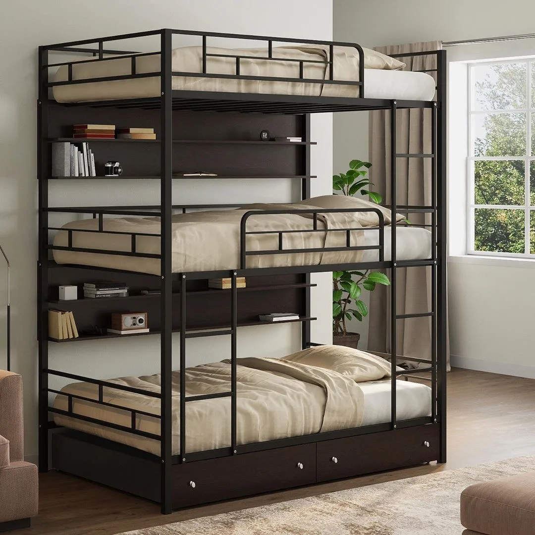 3 层床家具卧室全金属三层双层床