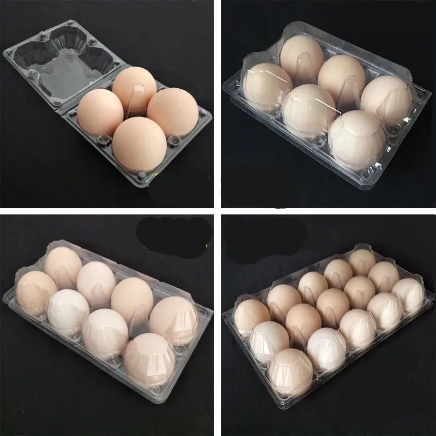 10 Types Disposable China oem folding plastic material and food use plastier egg tray blister