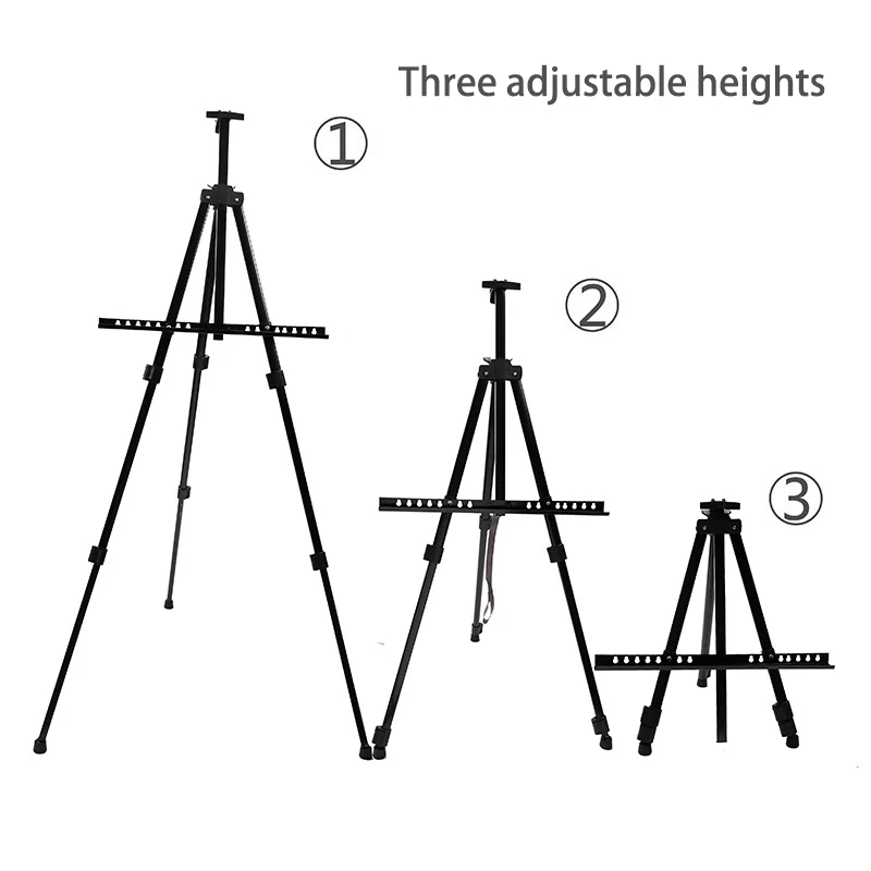 Black Telescoping Metal Lightweight Iron Easel Canvas Painting Stand