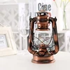 Vintage Antique Kerosene Hurricane Lantern Decorative Glass Kerosene Lamp Copper Color Hurricane Lantern
