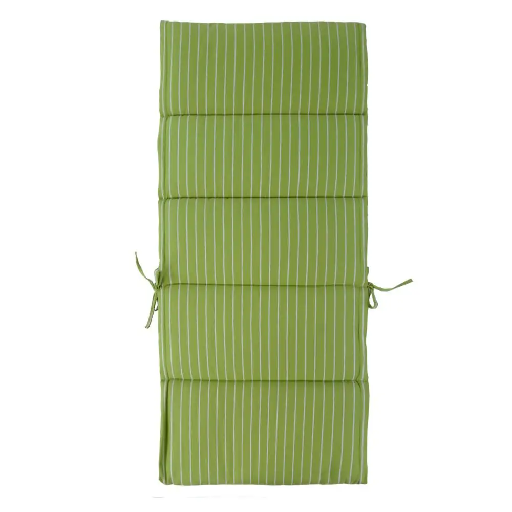 Waterproof Outdoor Reclining Lounge Chair Cushion Green Striped Beach