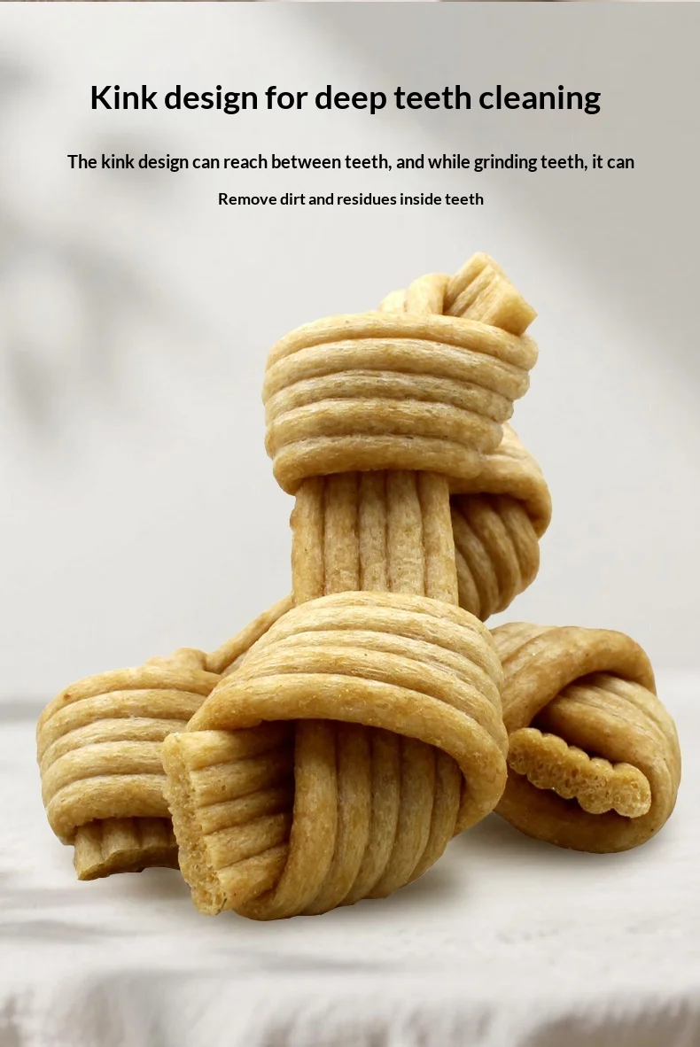 Chicken Peanut Sauce Flavor Loose Knot Wholesale Supply Molar Baking Dog Treat 72/Box Pet Dog Reward Training Puppy Dental manufacture