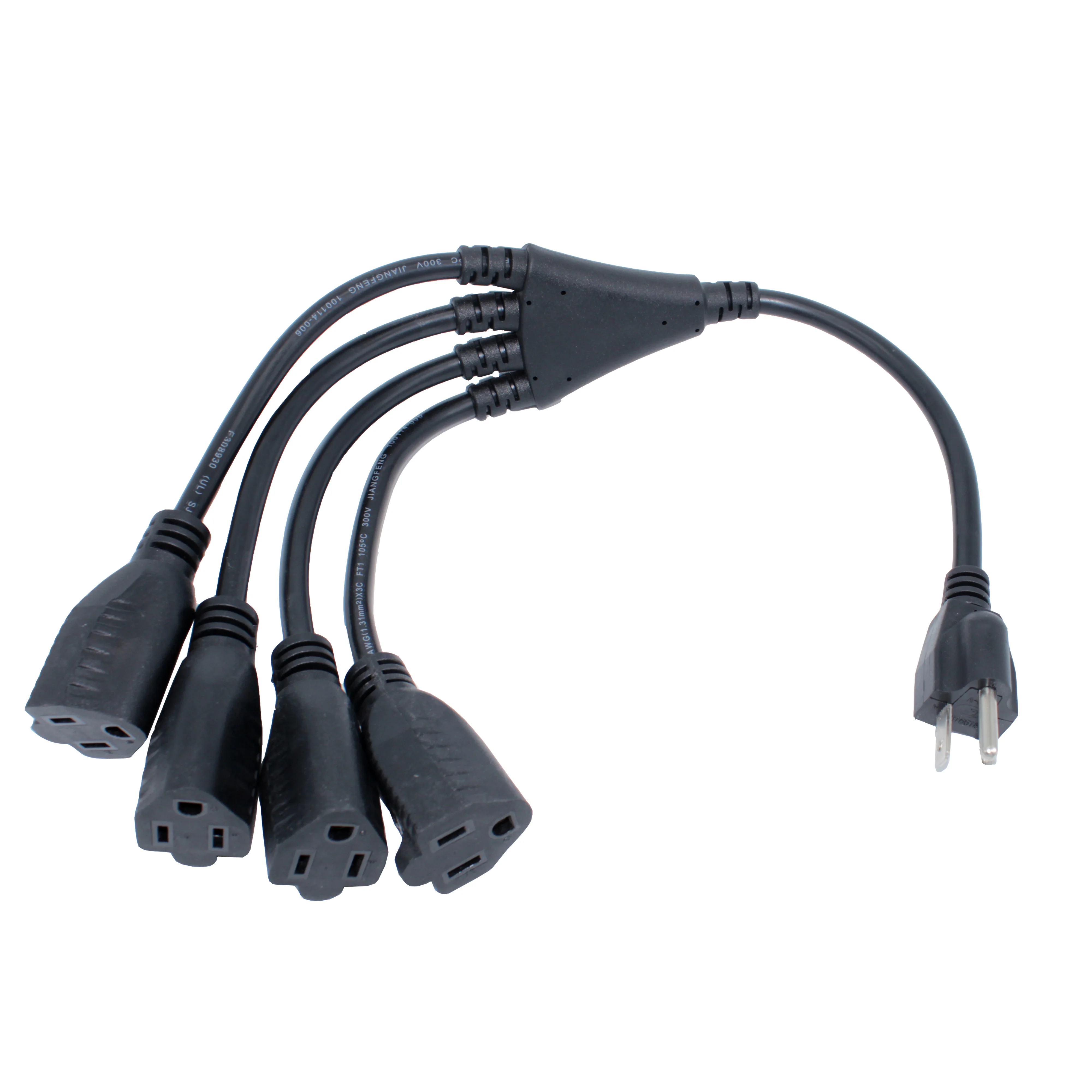 Us 4 Way 16awg 1 To 4 Y Splitter Power Cord - Buy Y Splitter Power Cord ...