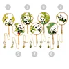 Round fan panda bookmark with tassel Chinese style exquisite brass enamel bookmark promotional gifts customized