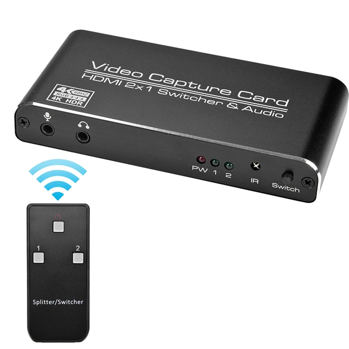 Tarjeta de captura de video HDMI 4K, Cam Link Tarjeta de captura de juego,  adaptador de captura de audio HDMI a USB 2.0 Dispositivo de captura de