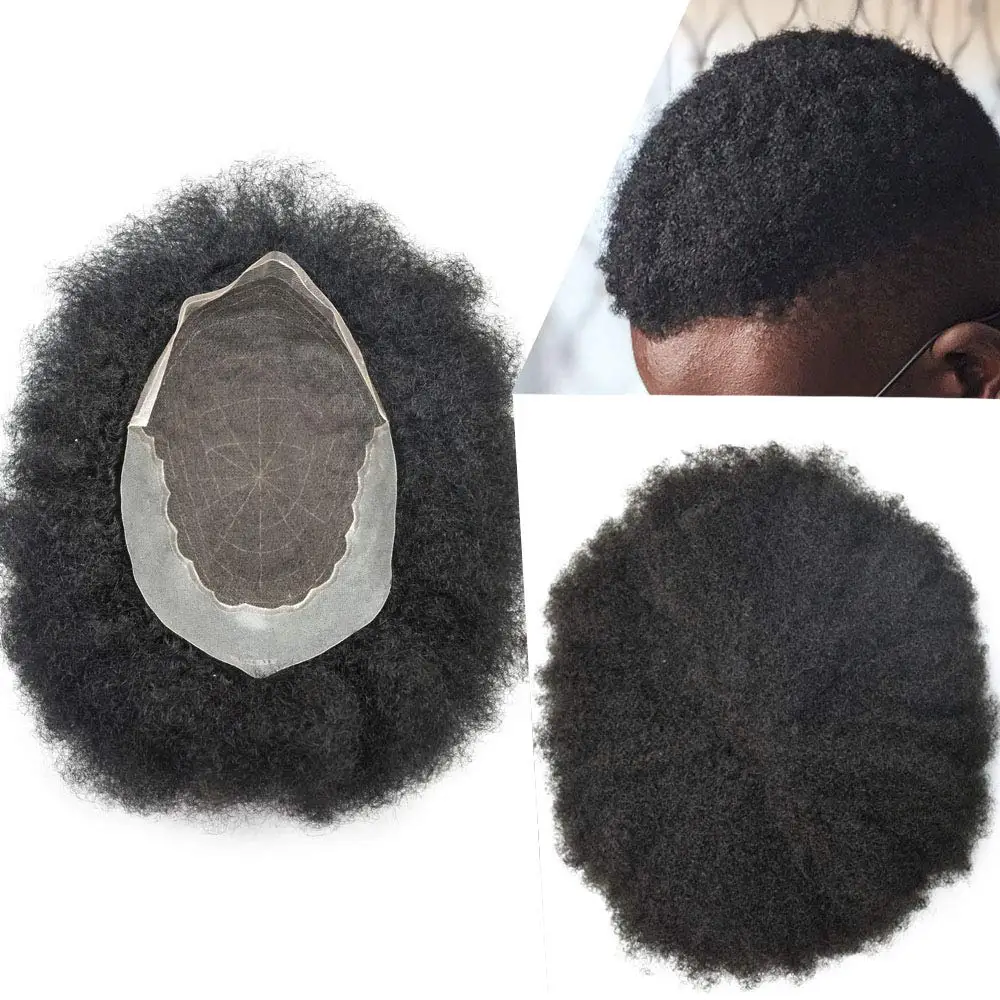 African American Q6 Black With 20% Grey Hair Cheap Mono Curly White ...