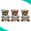 custom plush stuffed pink and blue teddy bear for babies with five start