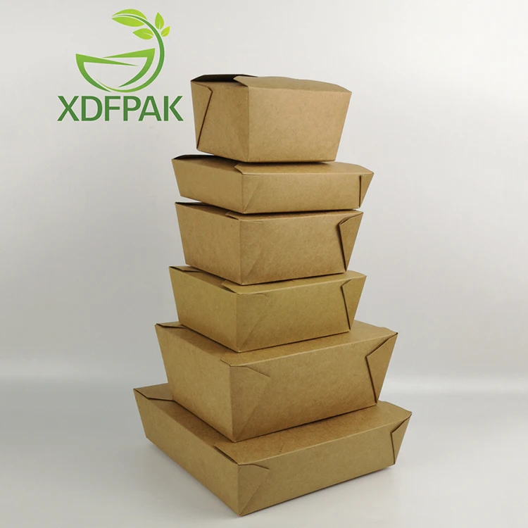 Hot Food Catering Storage Packaging Paper Box Takeaway Packed Salad ...