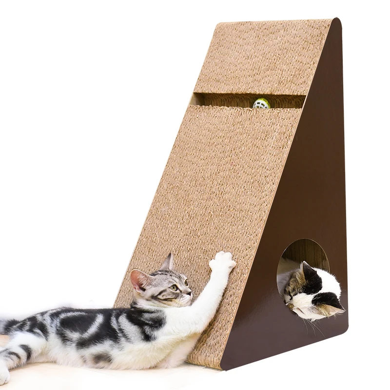 Deku Corrugate Cat Scratchers Triangle Shape Inclined Corrugated
