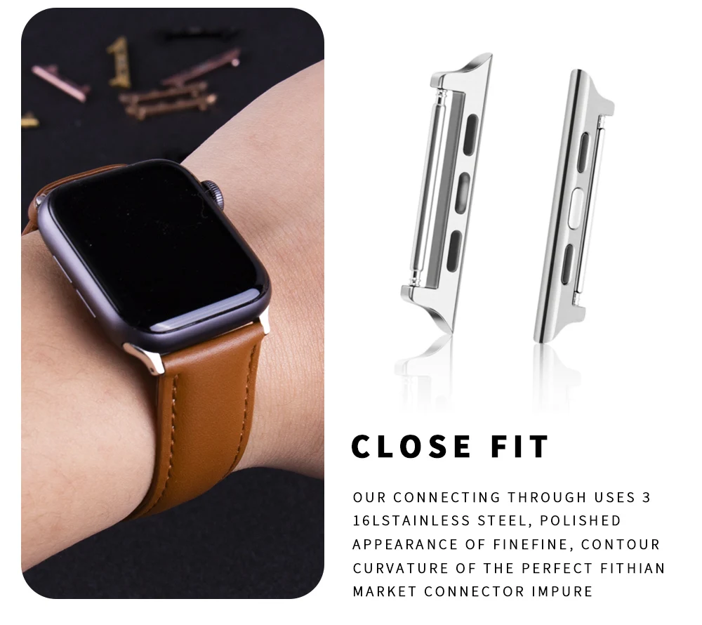 Adapter Connector For Apple Watch Band 42mm 38mm 44mm 49mm Stainless