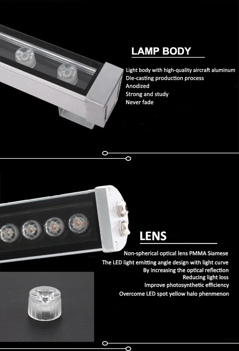 Dimmable 36W Wall Washer DMX Control IP65 Wall Washer Aluminium Led Lighting Profile Waterproof Led Wall Washer Light Housing