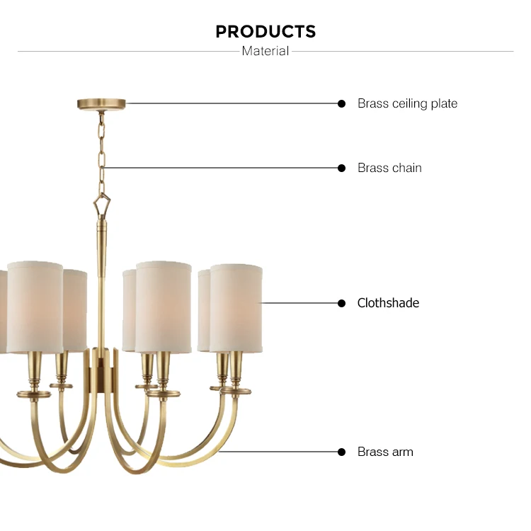 simple brass chandelier 8 lights