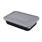 Cheap black color Pp plastic takeout packaging box container