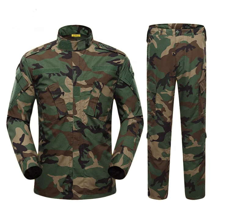 Olive Green Camouflage Uniforms Tactical Outdoor Suit For Camping