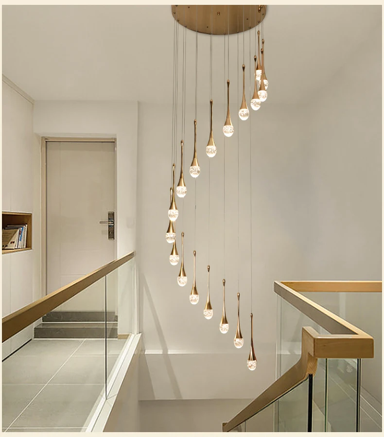 LED  Pendant Light for Home Decoration Stairs Living Room Interior Dining Room Nordic Hang Pendant Lamp