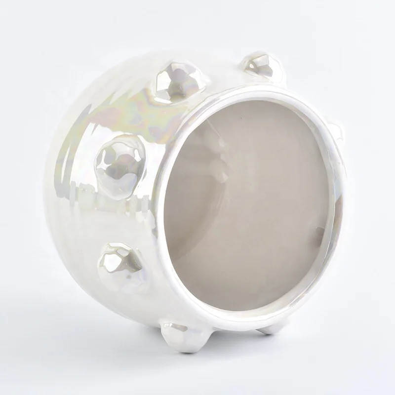 Church white glazed customized ceramic candle vessels votive scented candle holders wedding decorative use