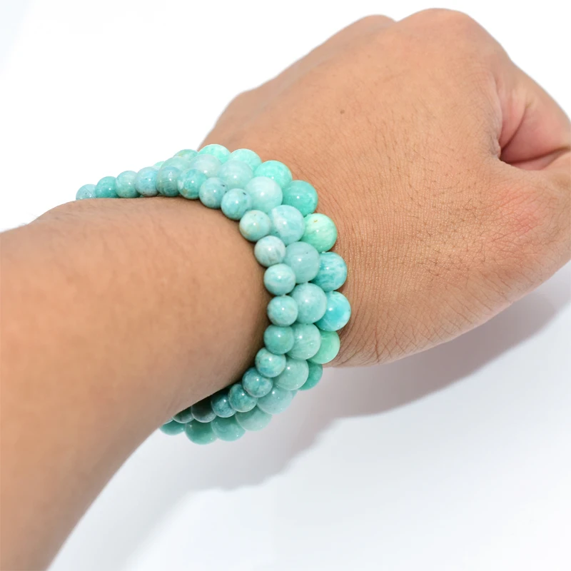 Trade Insurance Natural Stone High Grade 6 8 10mm Natural Blue Amazonite Bracelet Buy Bracelet Natural Stone Natural Stone Bracelet Bangles Natural Stone Bracelet Product On Alibaba Com