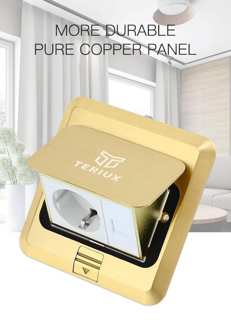 Wholesale eu standard brass electrical power supply 16A pop up floor socket box