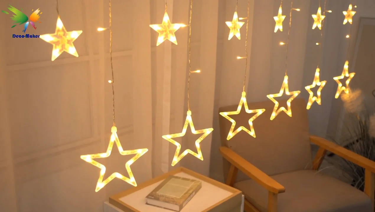 2021 Christmas Beautiful New Design Usb Starry 12 Star 138led Window ...