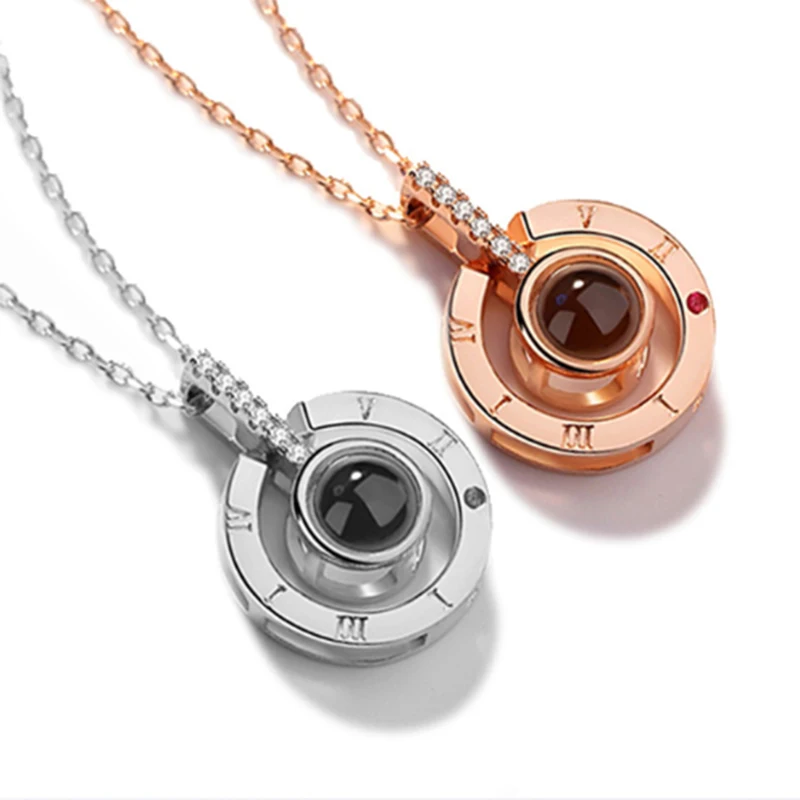 Collana Vivaday Con Ciondolo A Cuore In Acciaio Inox - Ti Amo In 100 Lingue, Con Proiezione D'Amore, Lunghezza Regolabile 15+5 Cm, Regalo Romantico Per Lei