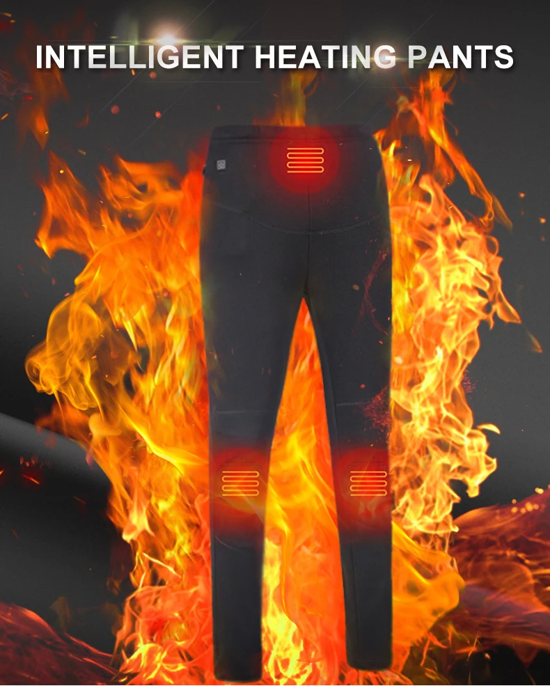 Women Usb Heating Base Layer Elastic Trousers Electric Heated Warm