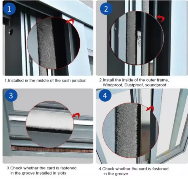 Abm Various Types Aluminum Sliding Window Weather Strip Wool Pile Seal