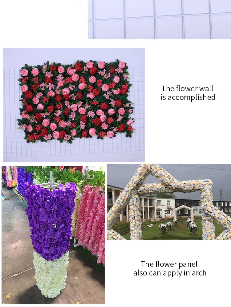 Wholesale Wedding Flower Wall Backdrop Artificial Flower Wall Panel