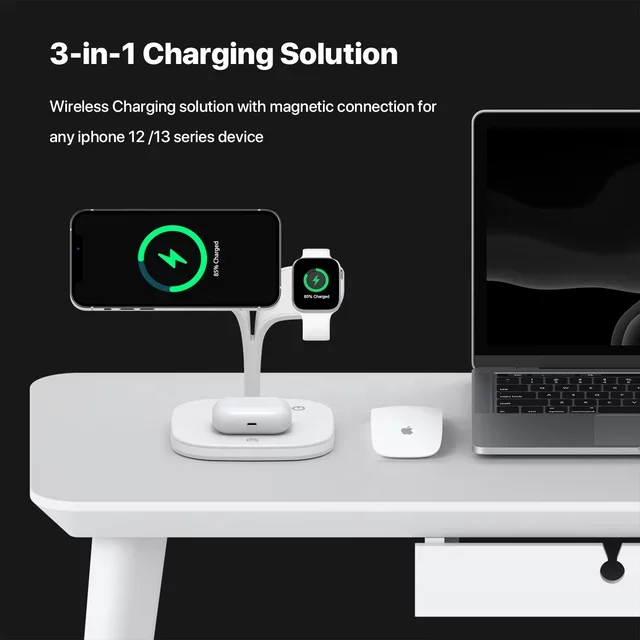 New Design 3 In 1 15w Fast Charging Night Light Wireless Charger