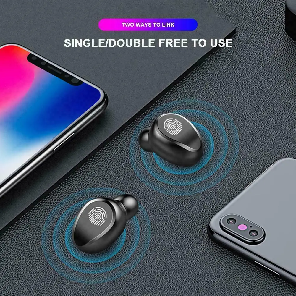 Hot selling F9 TWS Bluetooth V5.0 Wireless Touch Earphones LED Display Stereo Sport - ANKUX.COM