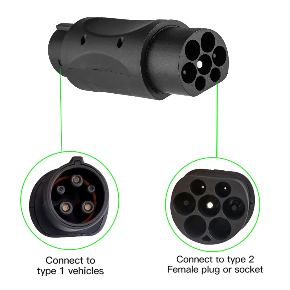 Iec62196 To Saej1772 Adapter 16/32a 7kw Evse Charging Station Electric ...