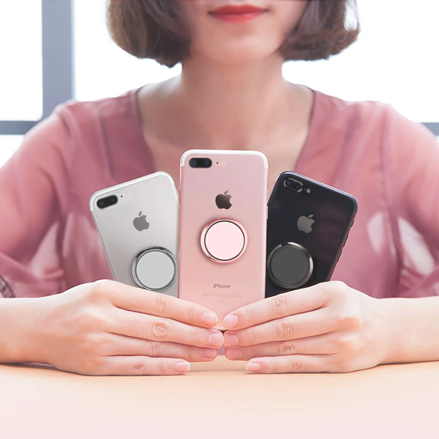 高品质 60 度磁性手机支架定制标志指环金属磁铁支架