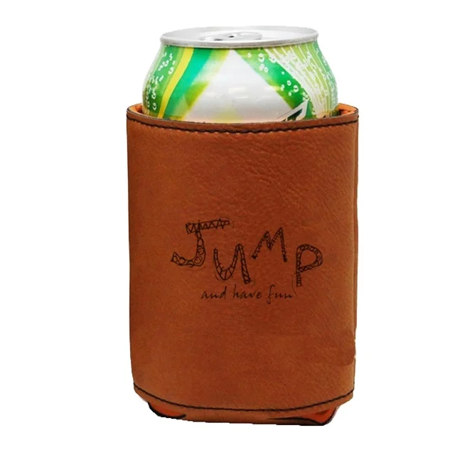 Special Promotional Custom Leather Beer Can Cooler Holder Buy Leather