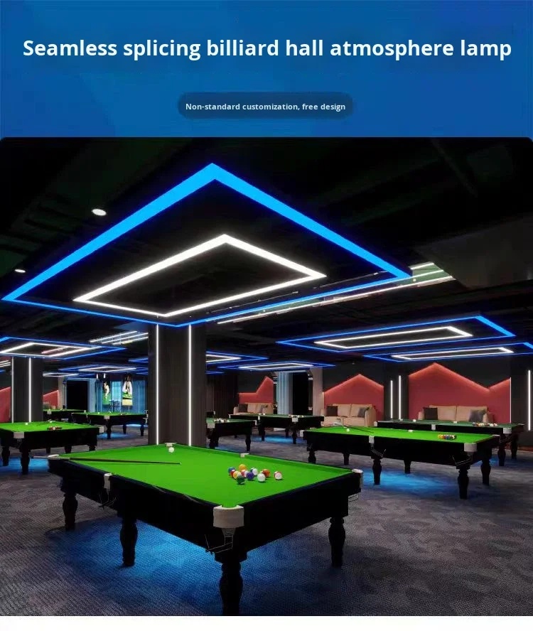 product modern simple design high end billiard room atmosphere led pendant lamp seamless splicing pool room ambiance decorative lighting-0