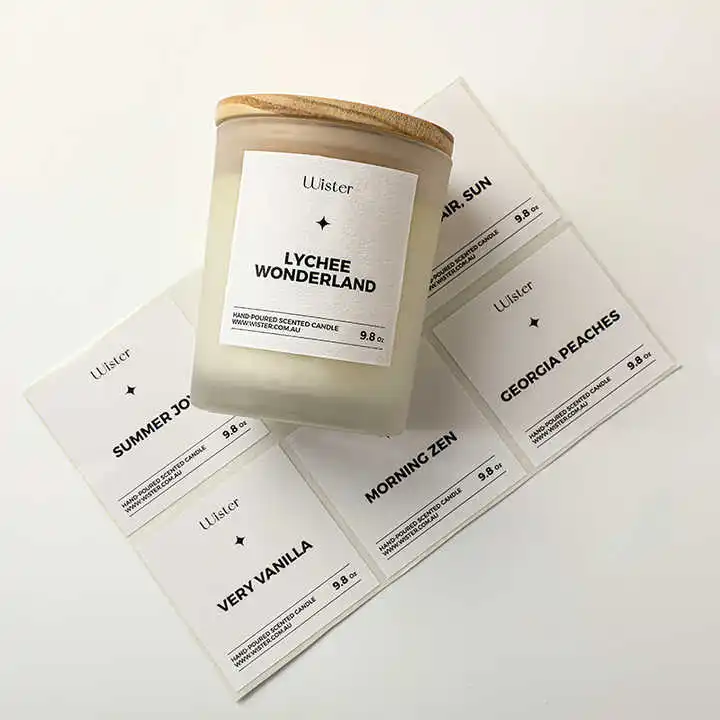 Custom Logo Vinyl Adhesive Candle Labels Stickers with Scratch-Off Feature for Promotion Exhibition & Grocery Use manufacture