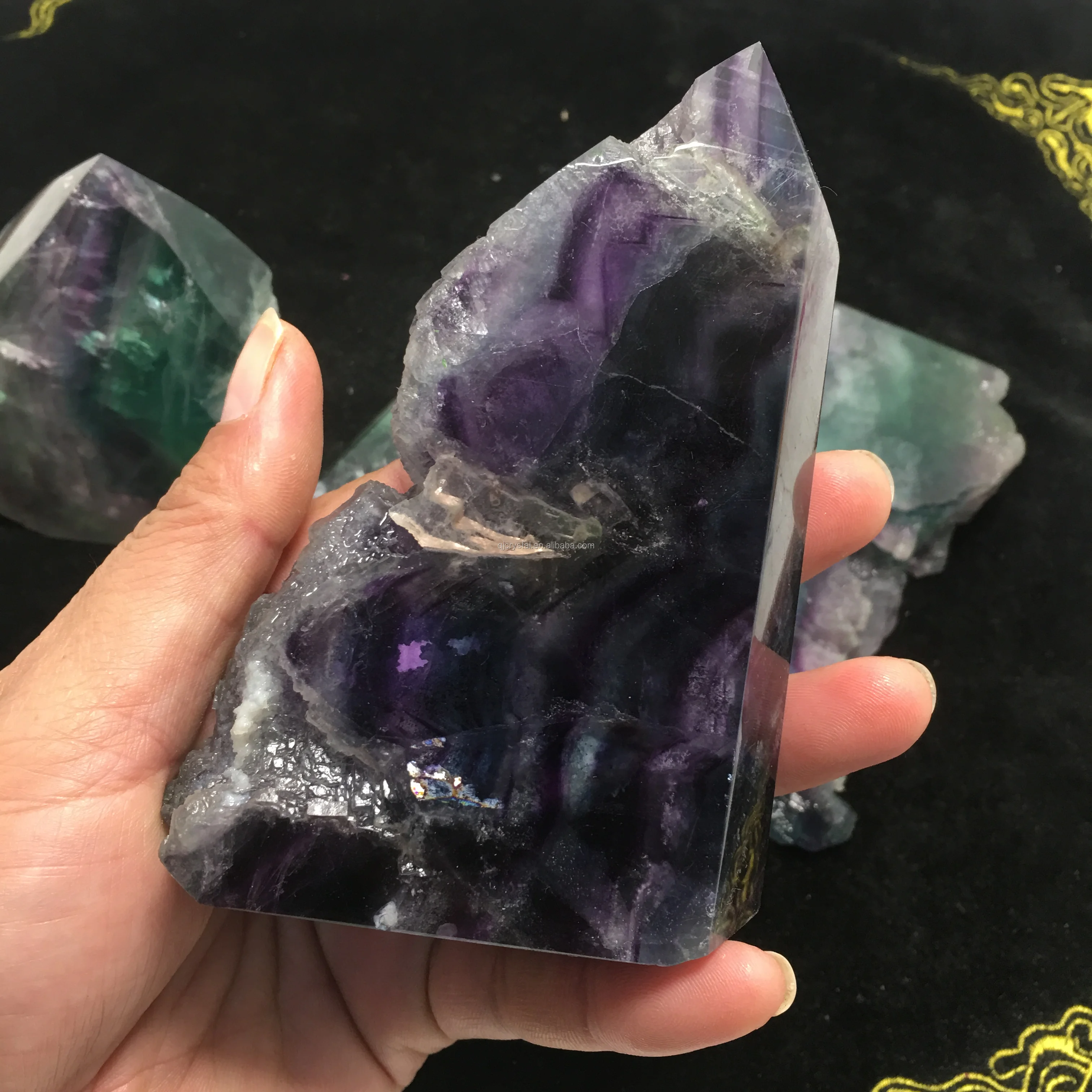 批发畅销蓝色萤石粗糙水晶治疗宝石用于装饰