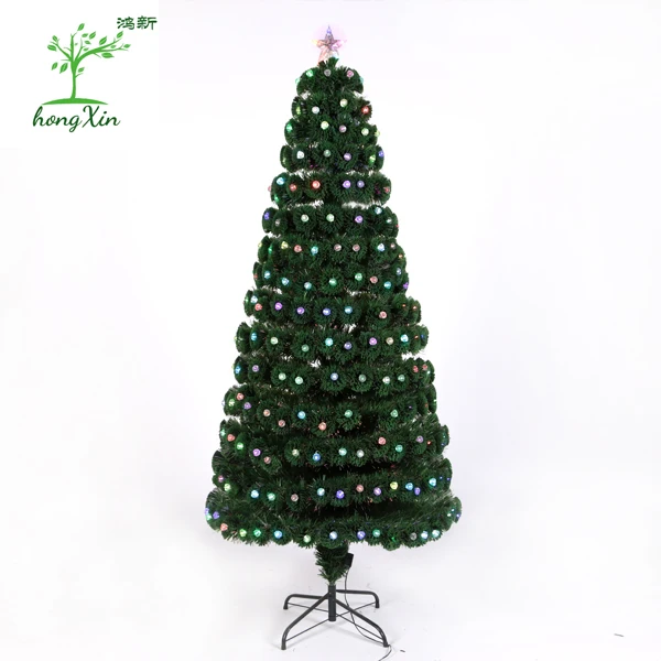 Wholesale Premium  Unique Fiber Optic  Decoration Mini Led  Christmas Tree with diamond ornament