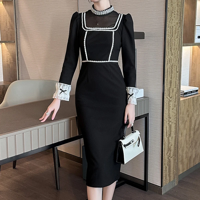 french style party dress Modelyn Women's French Style Party Dress, Elegant And Sophisticated, V-Neck Fitted Slimming Cocktail Dress