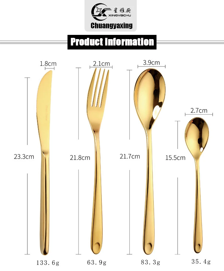 Wholesale Luxury Wedding Customized Logo Flatware Set Gold Cutlery Set ...