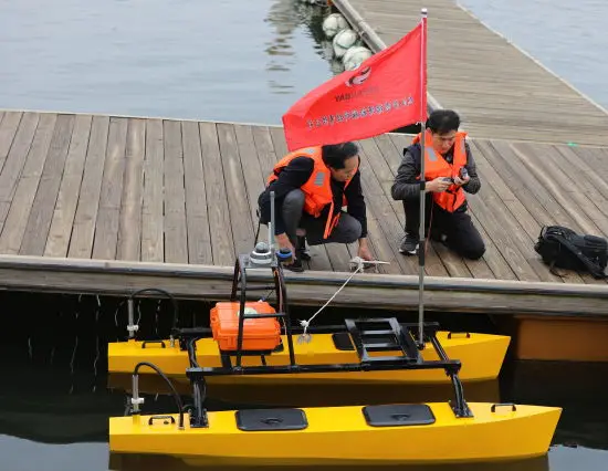 
Autonomous Oceanic unmanned catamaran DFD surface surveying platform 