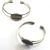 Adjustable Metal Cuff Brass Bracelet Blank Fit 18*25mm Oval Glass