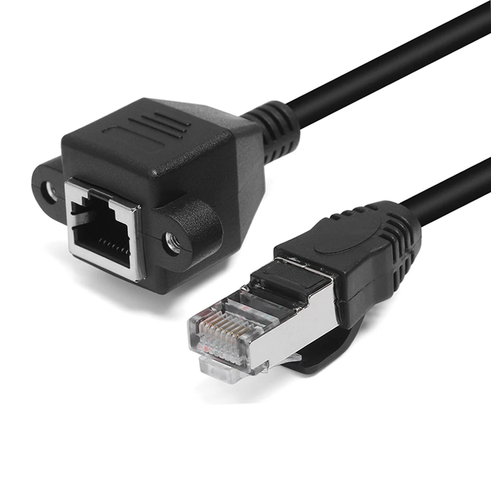 Rj45 Male To Female Screw Lan Network Extension Cable Cord (0