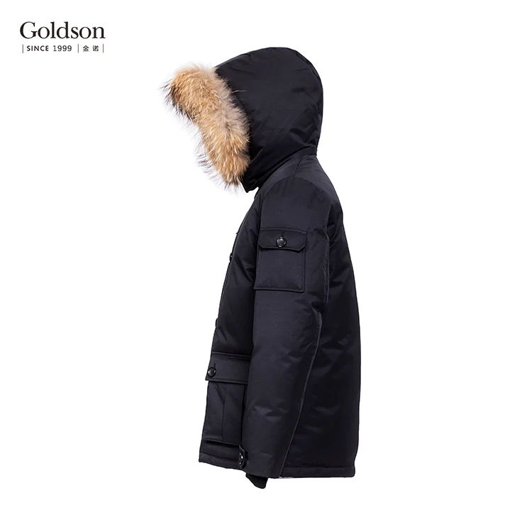 Men's Goose Down Winter Jacket With Luxury Fur Popular Italian/canada