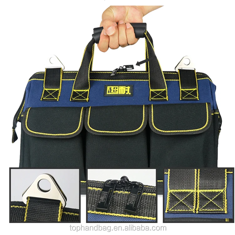 17inch Tool Bag Multipocket Tool Organizer With Adjustable Shoulder Strap Buy Canvas