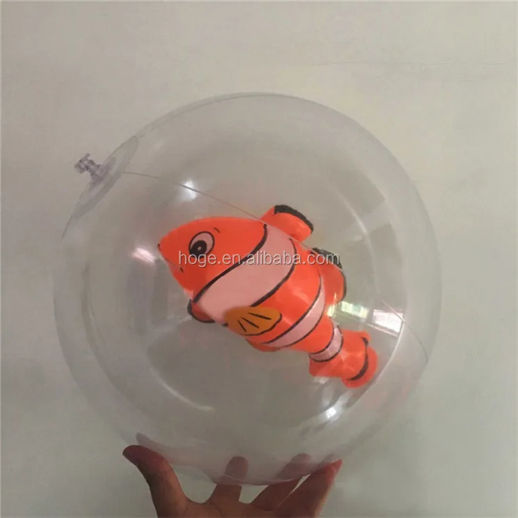 Transparent Inflatable Beach Ball With Fish Inside Buy Transparent